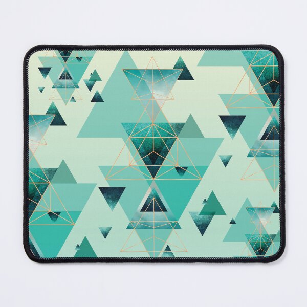 Item preview, Geometric Triangle Compilation in teal, aqua and rose gold designed and sold by UrbanEpiphany.
