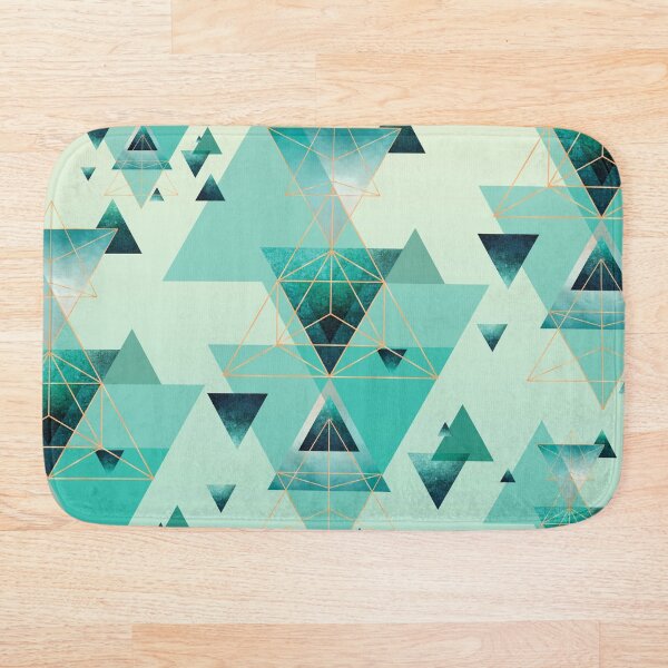 Item preview, Geometric Triangle Compilation in teal, aqua and rose gold designed and sold by UrbanEpiphany.