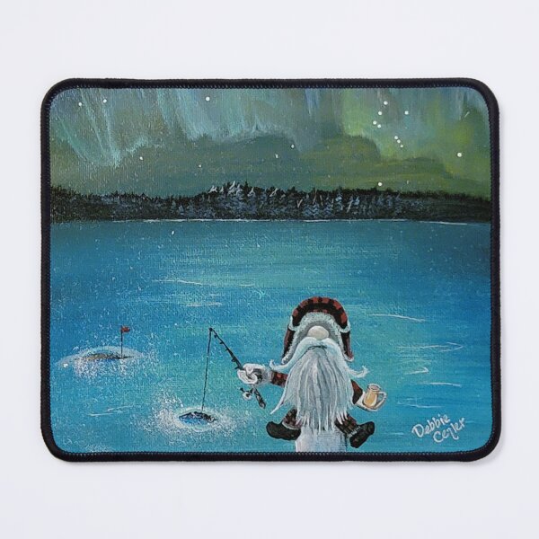 Item preview, Gnome Ice Fishing under Aurora designed and sold by Debbie Center.