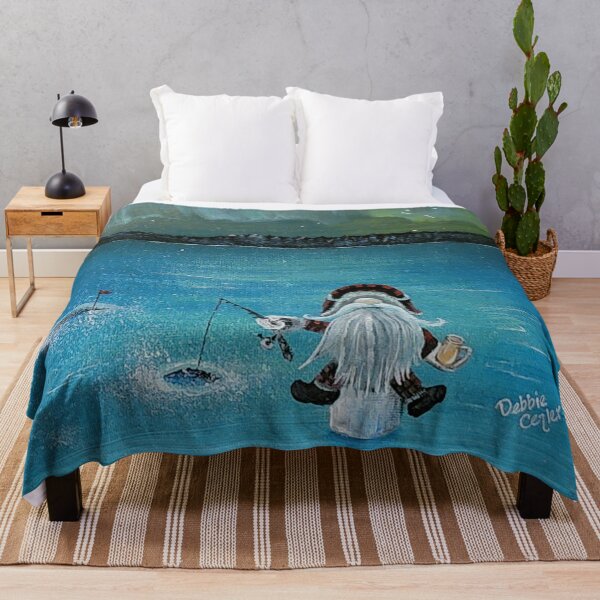 Item preview, Gnome Ice Fishing under Aurora designed and sold by Debbie Center.