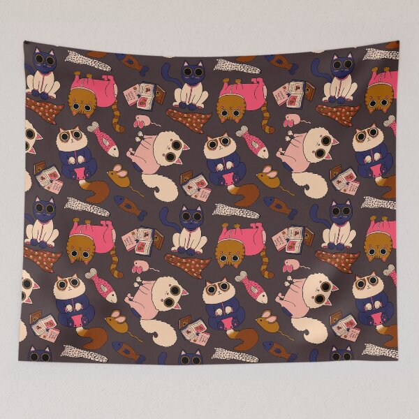 Item preview, Cats in Pajamas Pattern - Modern Fall Palette & Thunder Gray designed and sold by EcoElsa.