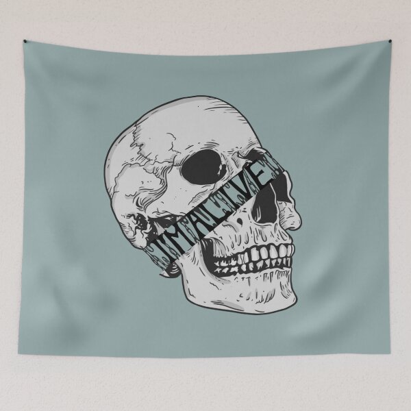 Item preview, skull I'm alive designed and sold by atlasbackache.