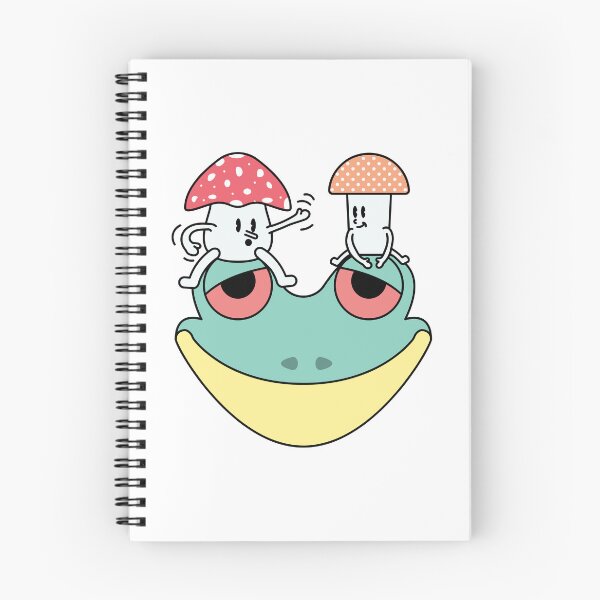Artikelvorschau, Niedliche Pilz-Charaktere, die auf Frosch-T-Shirt sitzen entworfen und verkauft von Poly-Apparel.