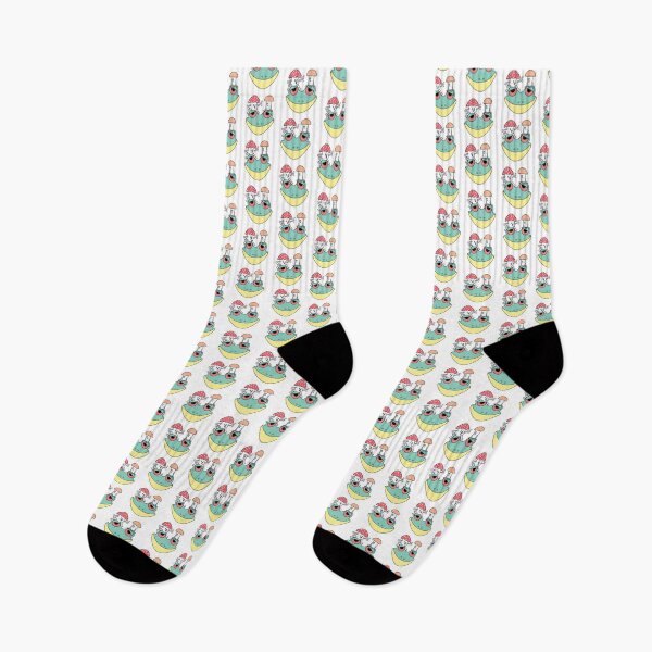 Item preview, Cute Mushroom Characters Sitting On Frog T-Shirt designed and sold by Poly-Apparel.