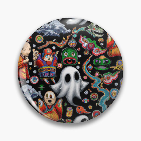 Item preview, abstract characters pattern with ghosts designed and sold by Bakesales.