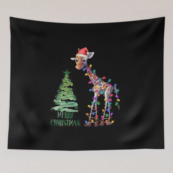 Item preview, Giraffe Logo - Christmas Giraffe - Giraffe Silhouette - Giraffe Wrapped In  Lights And Christmas Tree designed and sold by ImagesDesigns.