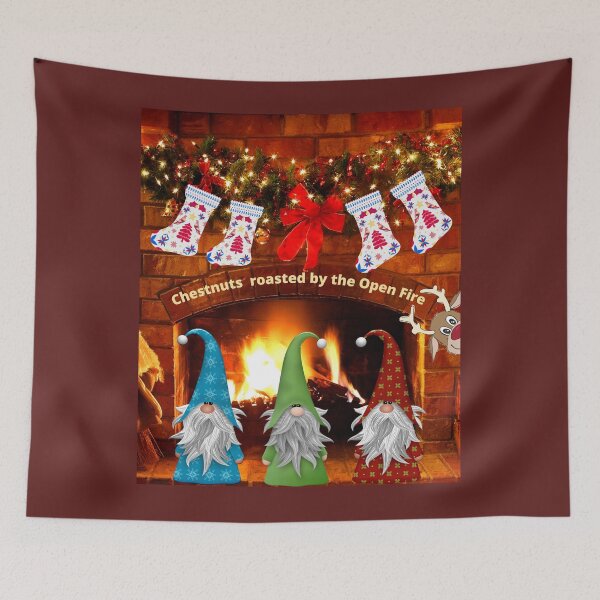 Item preview, Christmas funny Gnomes roasting Chestnuts by the Open Fire funny designed and sold by 3TFashion.