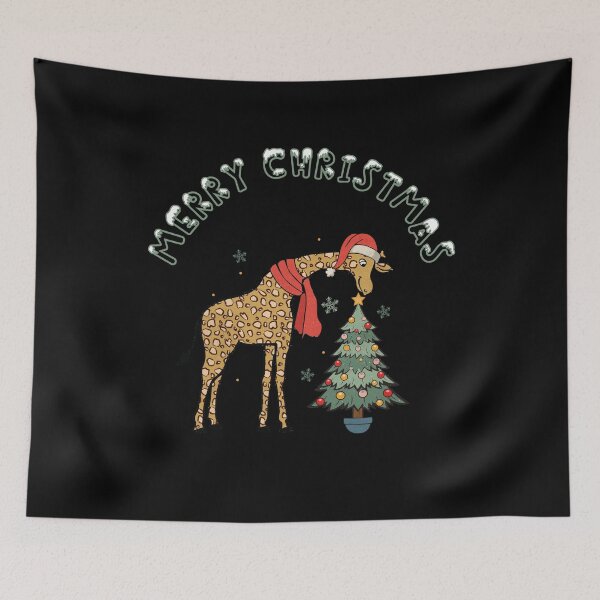 Item preview,   Giraffe Logo - Christmas Giraffe - Giraffe Silhouette - Giraffe In Christmas Hat And Christmas Tree designed and sold by ImagesDesigns.