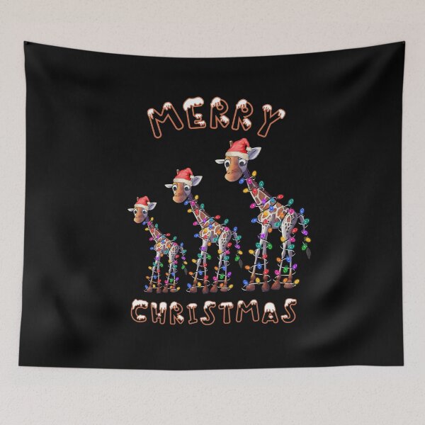 Item preview, Giraffe Logo - Christmas Giraffe - Giraffe Silhouette - 3 Giraffe  Wrapped In Christmas Lights designed and sold by ImagesDesigns.
