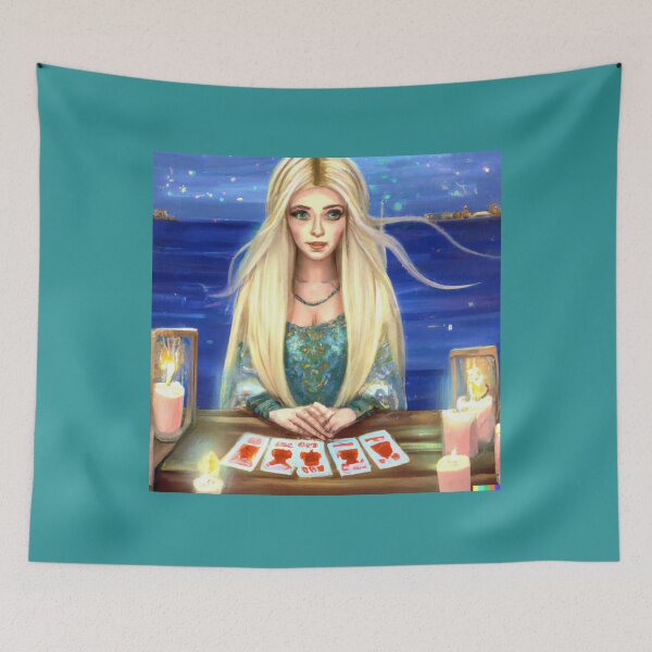 Item preview, GIRL READING TAROT CARDS  designed and sold by DanaMire.