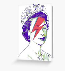 Queen Elizabeth Banksy Bowie Aladdin Sane Greeting Card