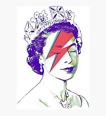 Queen Elizabeth Banksy Bowie Aladdin Sane Photographic Print