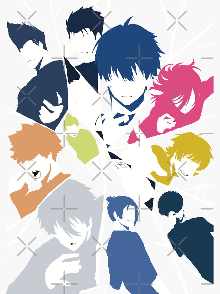 Blue lock all main characters in minimalist and aesthetic vector