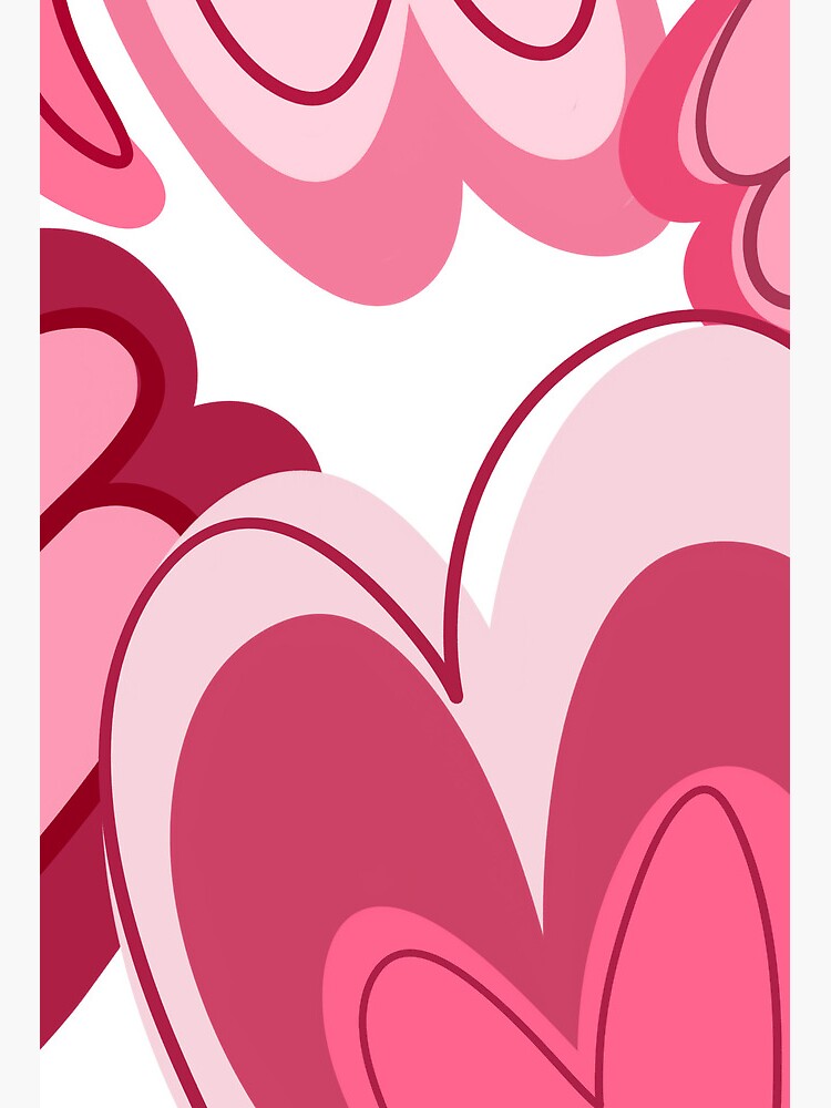 Y2k pink hearts. Groovy girly retro shapes. - Stock