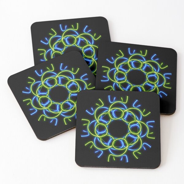 Item preview, Blue and green mandala, abstract art designed and sold by Meo Design.