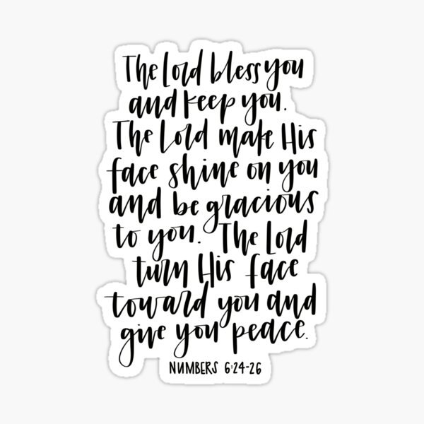 Numbers 6:24-26 Hand Lettering Sticker