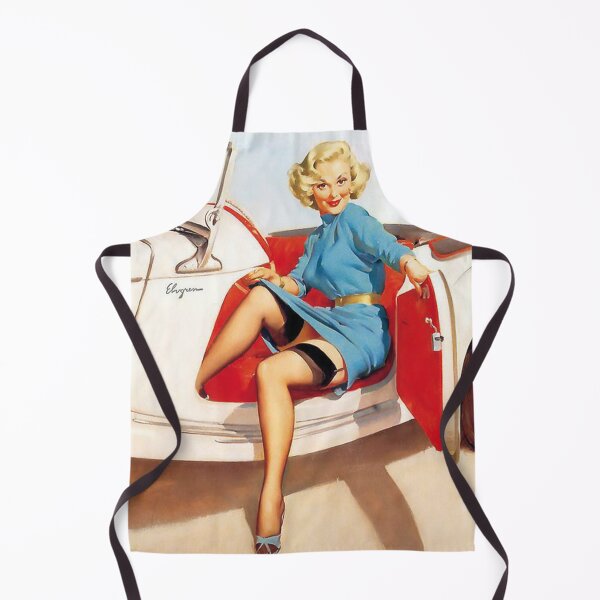 Item preview, Pinup in sheer black stockings on the car designed and sold by VintageManiac.