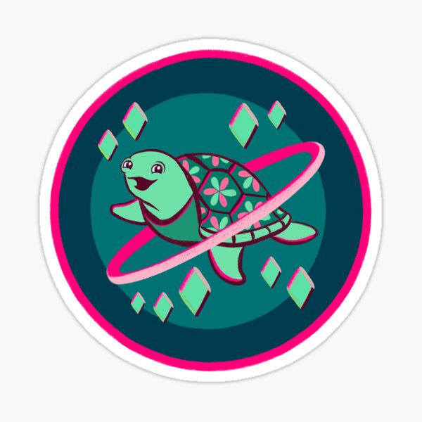 Item preview, Happy Space Turtle | Pink and Teal Combo | Cute Sea Animal Original Design designed and sold by Hey Kayla Lynn x RubleTrillions.