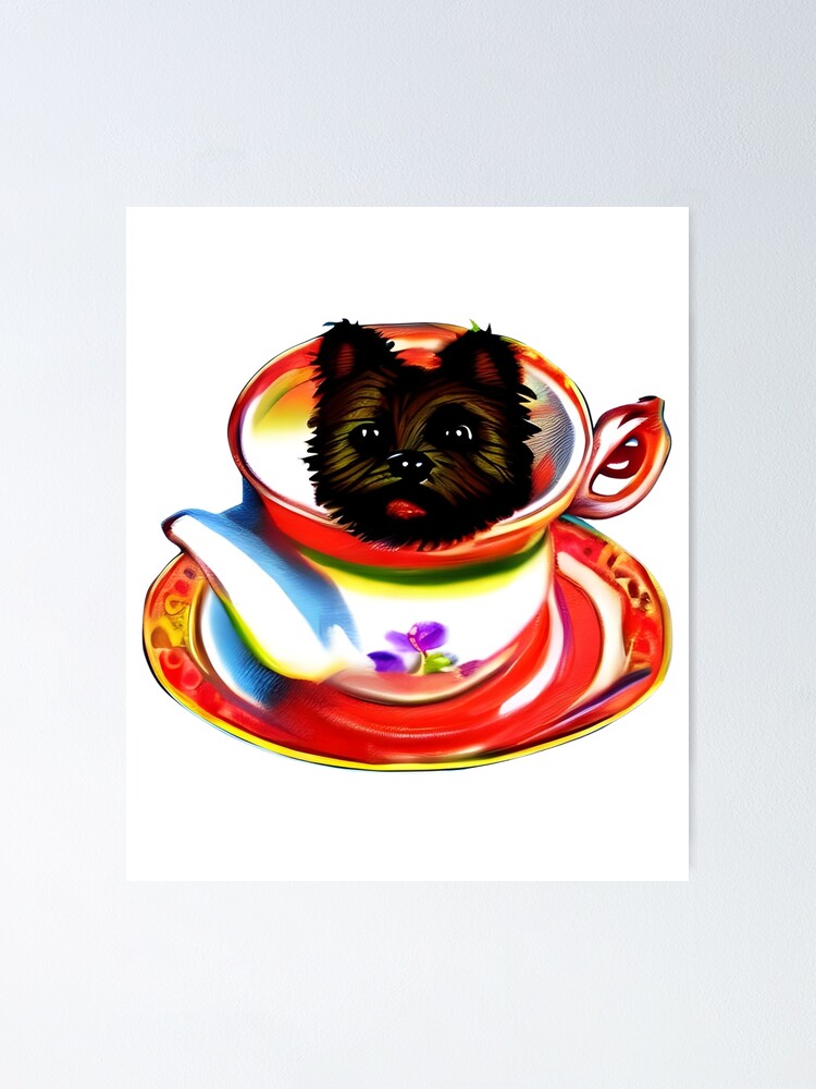 "Tea cup puppy Artwork" Poster for Sale by CorneliusDesign Redbubble