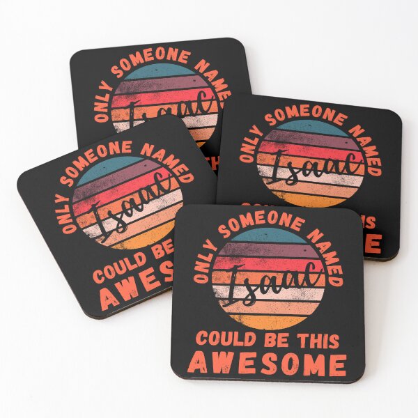 Item preview, Only Someone Named Isaac Could Be This Awesome Retro Sunset Nametag designed and sold by 27th-Tee.