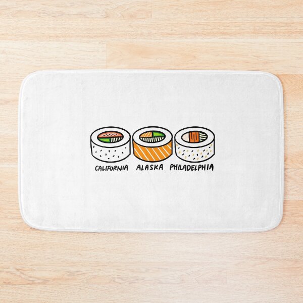 Item preview, Sushi Roll Trio with California, Alaska, Philadelphia Sushi Rolls designed and sold by bonniemamadraws.