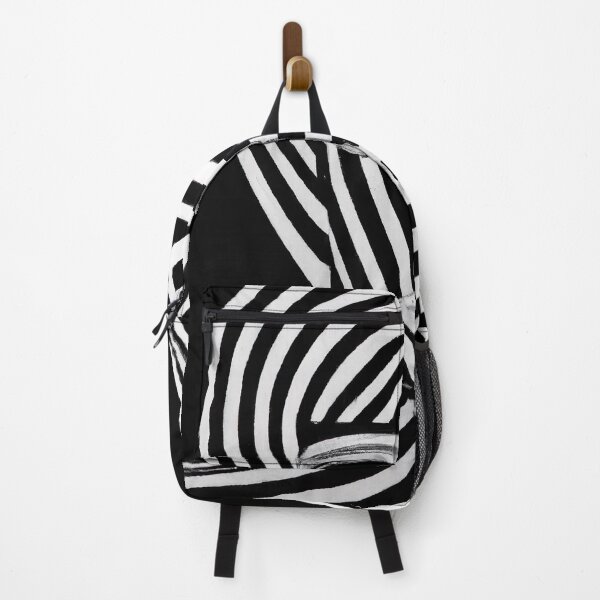 Item preview, Eye and Half of the Lips Revealed in Stripes - Pop Art - Black and White designed and sold by Inomaly Art.