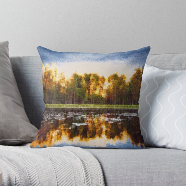 Lakeside by M.A Throw Pillow