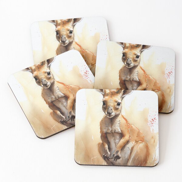 Item preview, Australian terrestrial mammals Kangaroo - Watercolor Paint designed and sold by ABArtByAlexST.