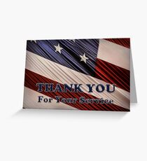 USA Military Veterans Patriotic Flag Thank You Greeting Card