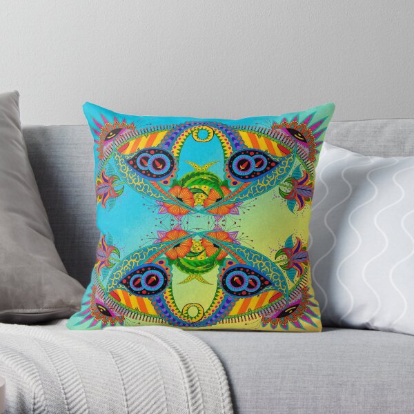 Design 51-4-2 landscape with bg Throw Pillow
