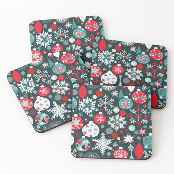 Artikelvorschau, Collage Christmas Ornament and Snowflake Pattern Digital Painting entworfen und verkauft von CodeAndColors.