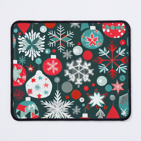 Artikelvorschau, Collage Christmas Ornament and Snowflake Pattern Digital Painting entworfen und verkauft von CodeAndColors.