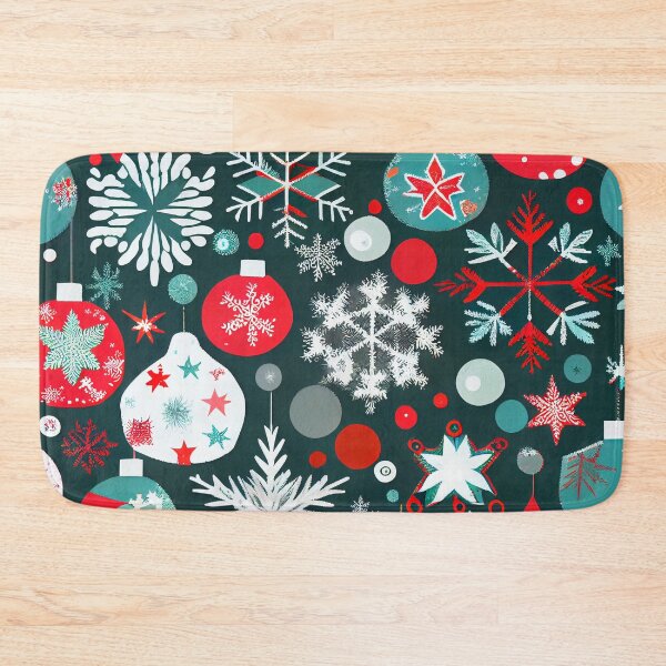 Artikelvorschau, Collage Christmas Ornament and Snowflake Pattern Digital Painting entworfen und verkauft von CodeAndColors.