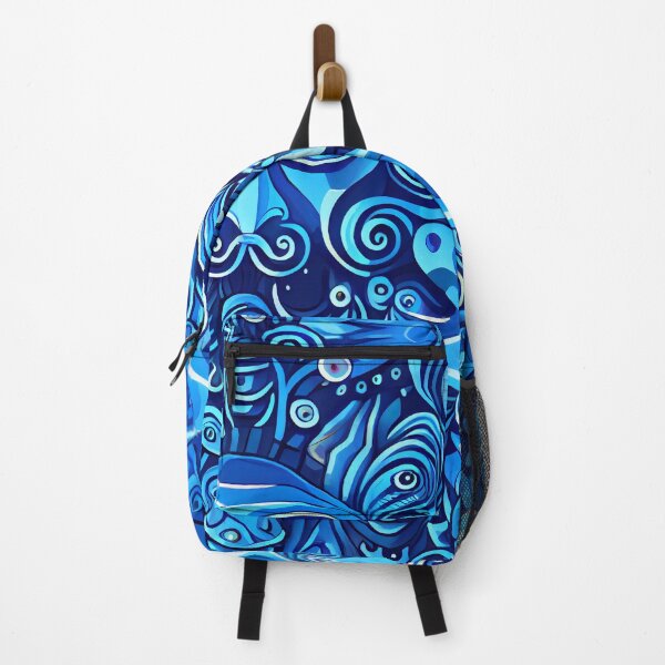 Item preview, Abstract Interesting Blue Face Pattern Digital Painting designed and sold by CodeAndColors.