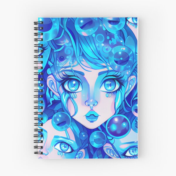 Artikelvorschau, Abstract Blue Anime Girl Pattern Digital Painting entworfen und verkauft von CodeAndColors.