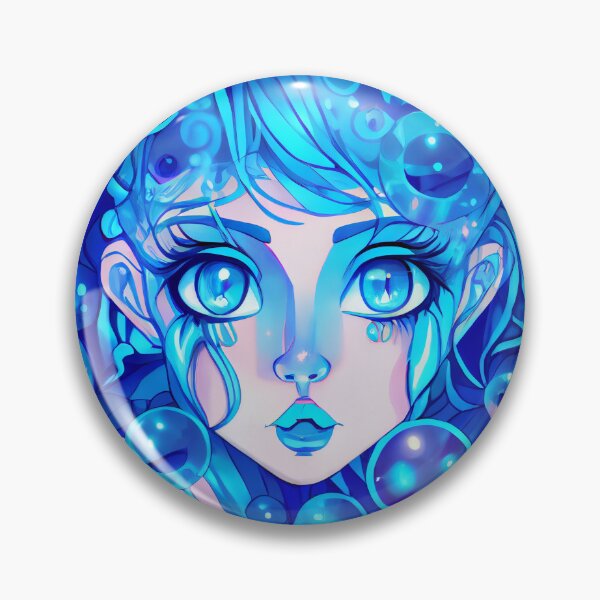 Artikelvorschau, Abstract Blue Anime Girl Pattern Digital Painting entworfen und verkauft von CodeAndColors.
