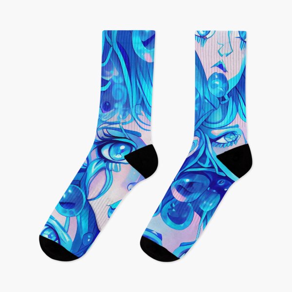 Artikelvorschau, Abstract Blue Anime Girl Pattern Digital Painting entworfen und verkauft von CodeAndColors.