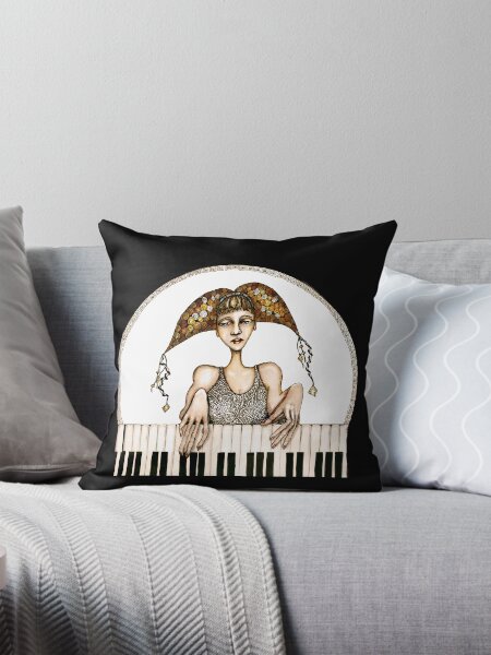 Piano practise Throw Pillow