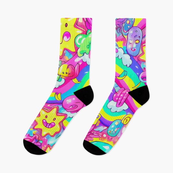 Artikelvorschau, Abstract Wild and Crazy Colorful Kawaii Pattern Digital Painting entworfen und verkauft von CodeAndColors.