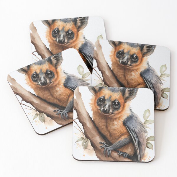 Item preview, Australian terrestrial Spectacled Flying-Fox - Watercolor Paint designed and sold by ABArtByAlexST.