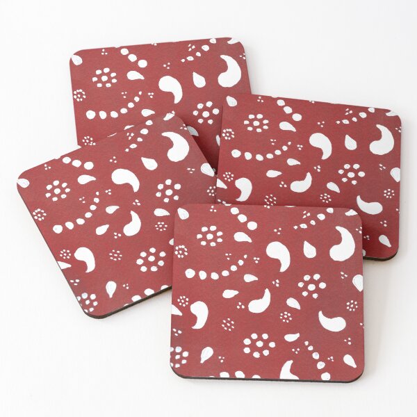 Item preview, Minimalistic White on Red Paisley Design designed and sold by Janine-Brewster.