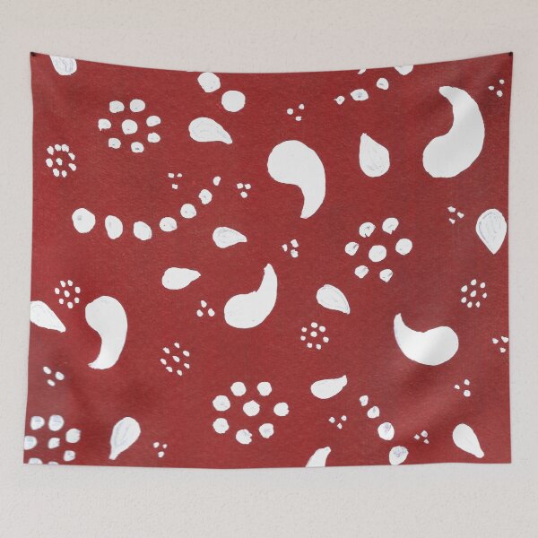 Item preview, Minimalistic White on Red Paisley Design designed and sold by Janine-Brewster.