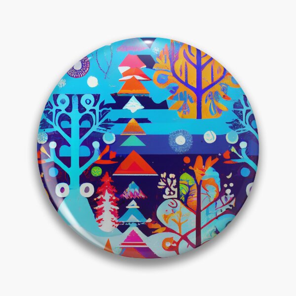 Artikelvorschau, Abstract Festive Colorful Stamped Winter Scene Digital Painting entworfen und verkauft von CodeAndColors.