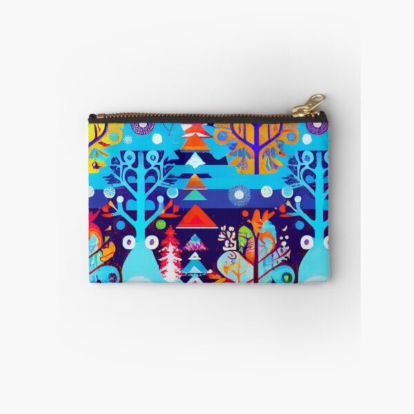 Aperçu de l'œuvre Abstract Festive Colorful Stamped Winter Scene Digital Painting créée et vendue par CodeAndColors.