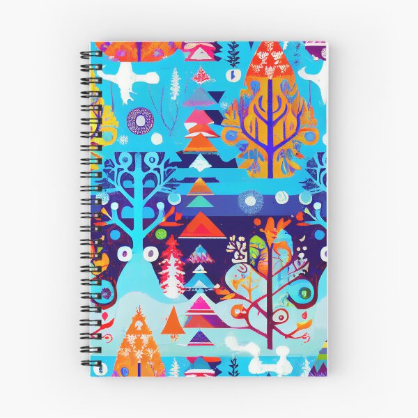 Artikelvorschau, Abstract Festive Colorful Stamped Winter Scene Digital Painting entworfen und verkauft von CodeAndColors.