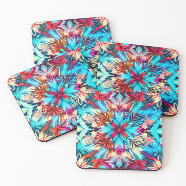 Artikelvorschau, Bright Colorful Snowflake Acrylic Mix Digital Painting entworfen und verkauft von CodeAndColors.