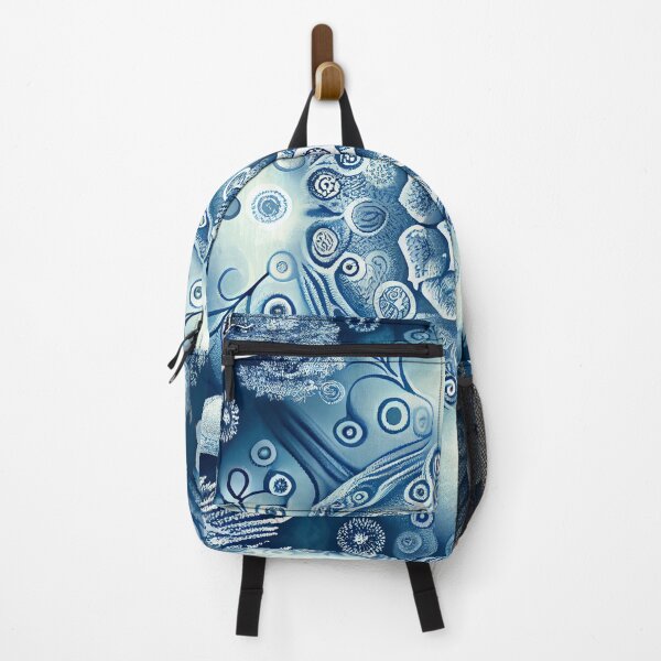 Artikelvorschau, Bright Blue Drawn Snowflake Design Digital Painting entworfen und verkauft von CodeAndColors.