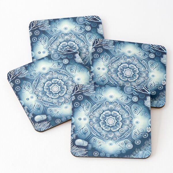 Artikelvorschau, Bright Blue Drawn Snowflake Design Digital Painting entworfen und verkauft von CodeAndColors.