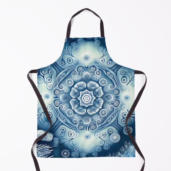 Aperçu de l'œuvre Bright Blue Drawn Snowflake Design Digital Painting créée et vendue par CodeAndColors.