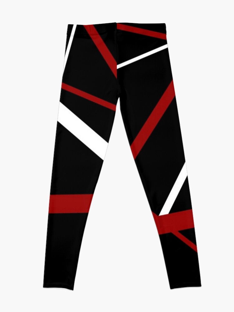 Red and White Strips Against A Black Background Leggings for Sale by taiche Redbubble